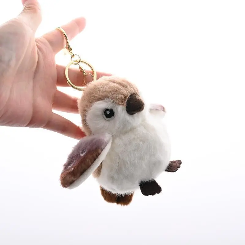 1Pcs Cartoon Chubby Parrot Sparrow Plush Keychain, Elegant Bird Charms & Pendants, Cute School Bag Accessory, Exquisite Birthday Gift, Car Decoration