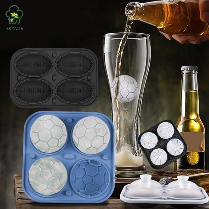 Ice hockey and whiskey ice cube maker Golf ice maker Interstellar-grade silicone ice cube maker with lid and funnel, suitable for chilling cocktails, whiskey, wine, coffee, and juice drinks cube mold