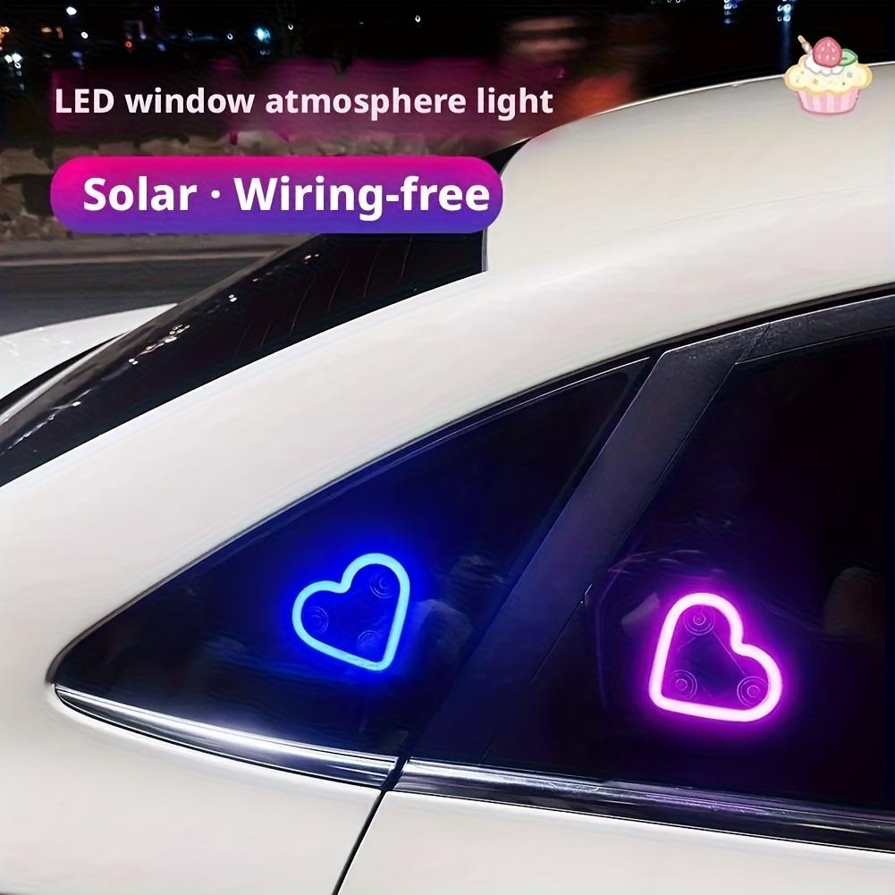 Wireless Solar Car LED Light |   Heart Shape |   Strong Grip Window Decor
