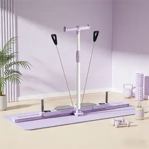 Home Use Lavender Purple Multi Scenario 6in1 Fitness Equipment Rebound Resistance Rope Ski Machine Durable Material Enlarged Non Slip Pedal