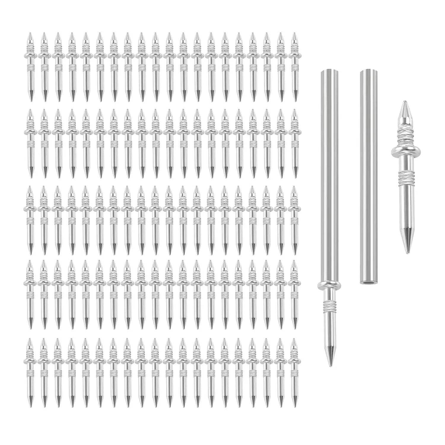 200 pcs Double-Head Skirting Thread Seamless Nail Solid Wood Baseboard Double-Headed Nails for installing baseboards comes with a special double-headed nail sleeve tool