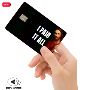 Jesus Paid Christian Holographic Debit Credit Card Decal Adhesive Stickers Waterproof Premium Quality Custom Orders Available Easy Application Durable Material Funny Religion Gift Christmas