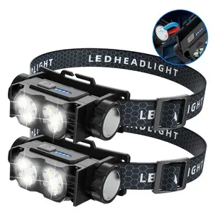 1/2 Pack Multi Functional 6LED Headlamp 3 adjustable modes Rotating angle adjustment Side magnetic attachment Built in rechargeable battery USB rechargeable portable headlamp Ideal for travel, hiking, camping, fishing, and other outdoor activities