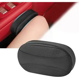 Cushion Pad,  Door  Pad Rest Cushion, Center Console   Pad Protector, Memory  Compact  Support with Hook & Loop, Nappa Leather   Support Cushion (Black-1 PC)