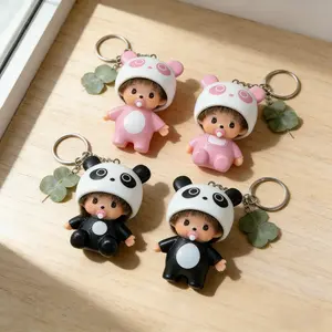 Panda Qiqi DIY Diamond Car Decor, PVC Pendant Tiktok Viral Gift, Unisex Backpack Accessory, Affordable Under $20