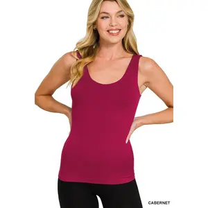Zenana Seamless Tank Top With Built In Bra