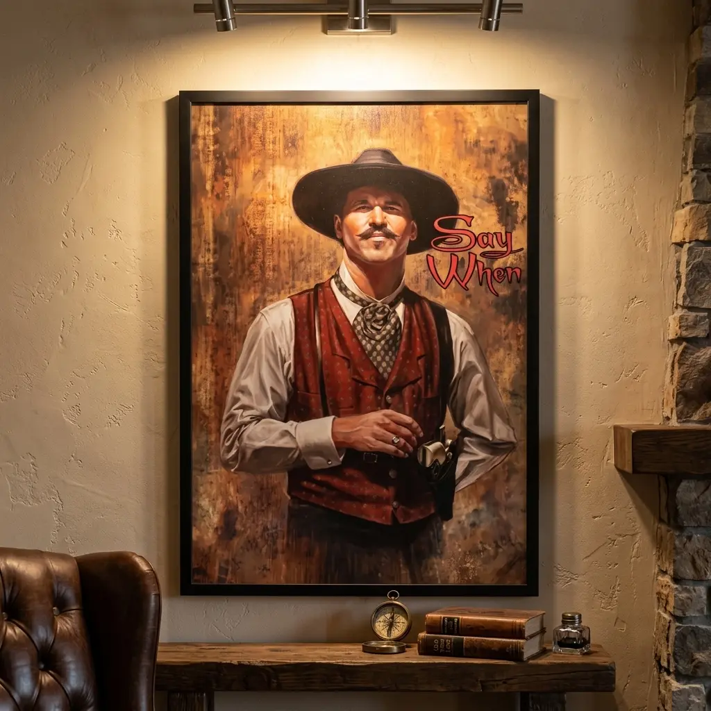 Vintage Tombstone Movie Poster - Home Decor Wall Art Featuring Wyatt Earp, Doc Holliday, and Earp Brothers Walking Scene