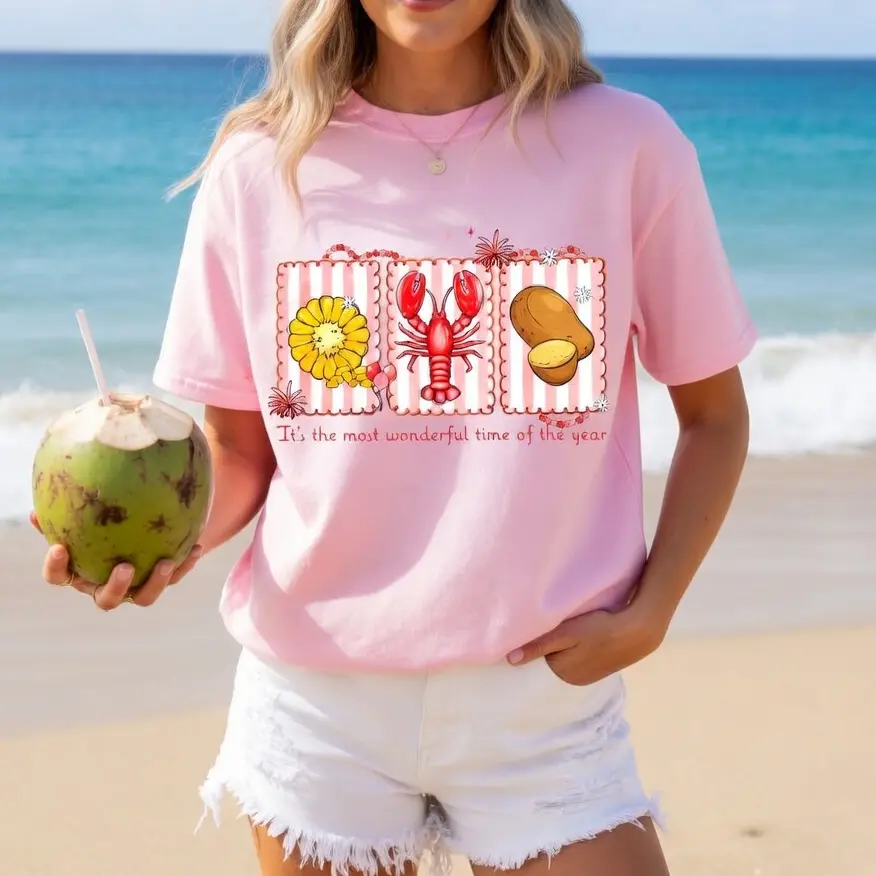Adult & Youth Crawfish Season Coquette T-shirt, Cute Crawfish Shirt, Southern Seafood Boil Graphic, Coquette Sublimation T-shirt, Family Holiday Outfits