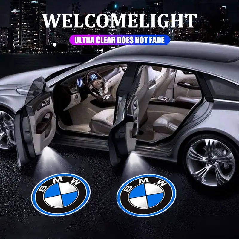 2Pcs Led HD Car Door Welcome Light Auto Logo Projector Lamps For BMW X1 X2 X3 X5 X4 X6 X7 G30 G20 G32 G11 G12 F40 F30 F20 F10 F34 F07 Led Car Lights Car Lighting Accessories Vehicle Welcome Light