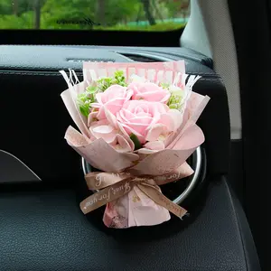 Mini Artificial Rose Bouquet 1 Set Creative DIY Spring Faux Flower Decoration Without Vase Fake Rose Flower For Car Romantic Gift, Valentine's Day gift