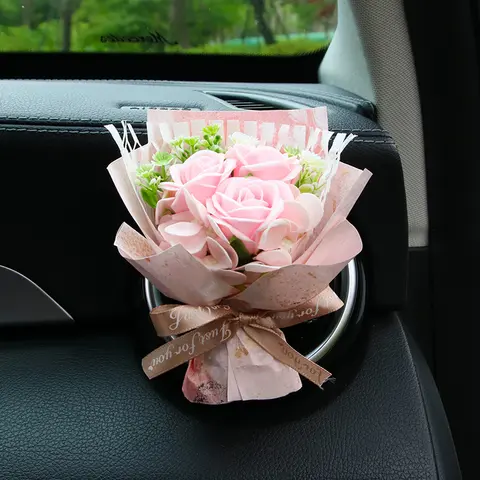 Mini Artificial Rose Bouquet 1 Set Creative DIY Spring Faux Flower Decoration Without Vase Fake Rose Flower For Car Romantic Gift, Mother's Day gift