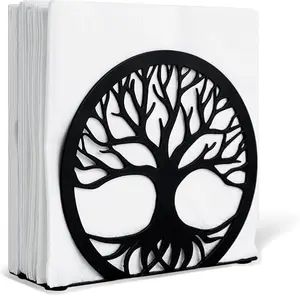 Napkin Holder for Table, Standing Napkin Dispenser Outdoor Farmhouse Black Cocktail Napkin Holders for Kitchen Coffee Shop Dining Room