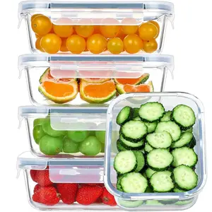 35 Oz Glass Meal Prep Containers | 5 Packs Glass Food Storage Containers | Airtight Lunch Bento Boxes with Lids, Airtight Glass Lunch Containers Set