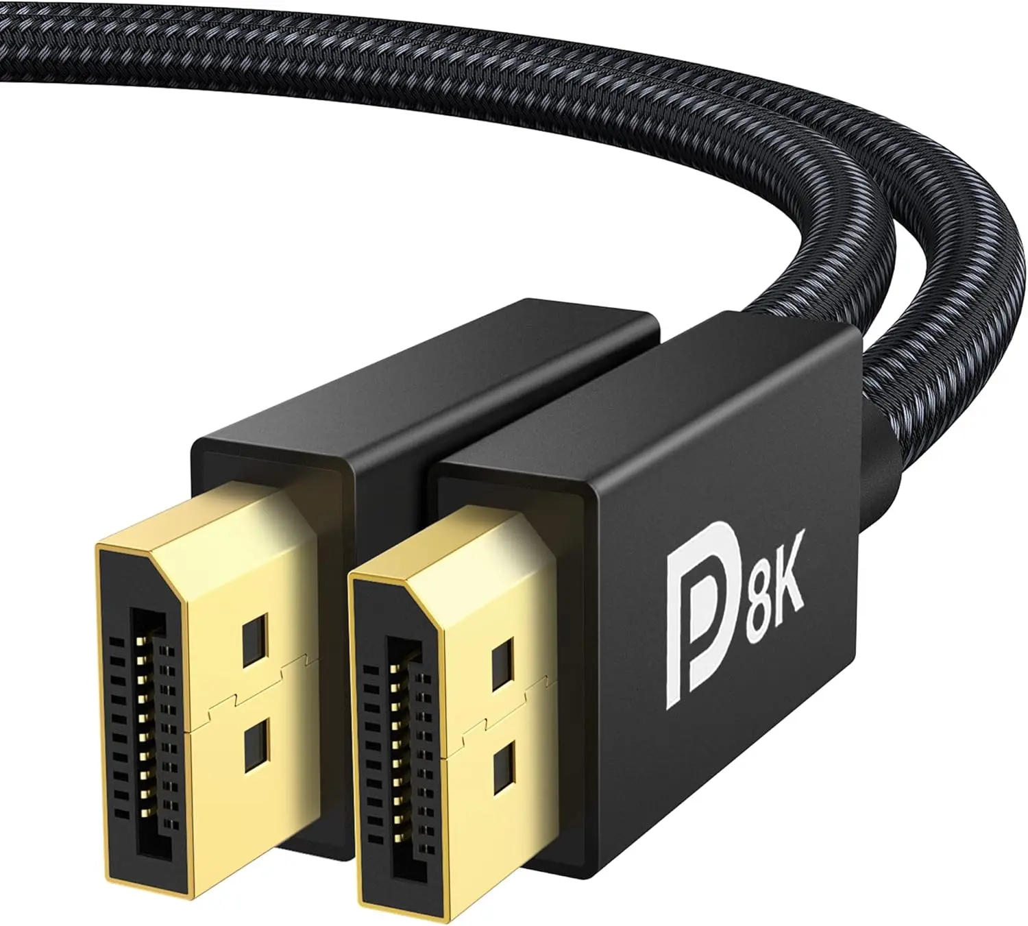 8K DisplayPort Cable 1.4, VESA Certified DP Cable 6.6ft (8K@60Hz, 4K@240Hz, 2K@240Hz)HBR3 Support 32.4Gbps, HDR, HDCP 2.2, FreeSync G-Sync, Braided Display Port for Gaming Monitor, Graphics, PC