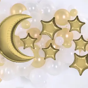 Gold Moon & Stars Foil Balloon Set
