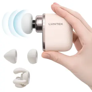 LYNTEK Mini Massage Gun – Lightweight Quiet Muscle Massager with High-Precision Brushless Motor, 5 Adjustable Vibration Frequency & 3 Interchangeable Heads – Deep Tissue Relief for Home, Gym & Travel