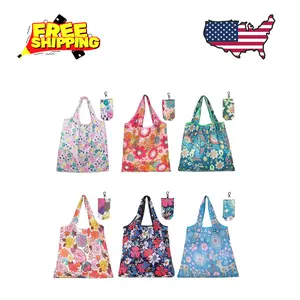 6 Pcs Reusable Shopping Bags Foldable Grocery Bags in Pocket