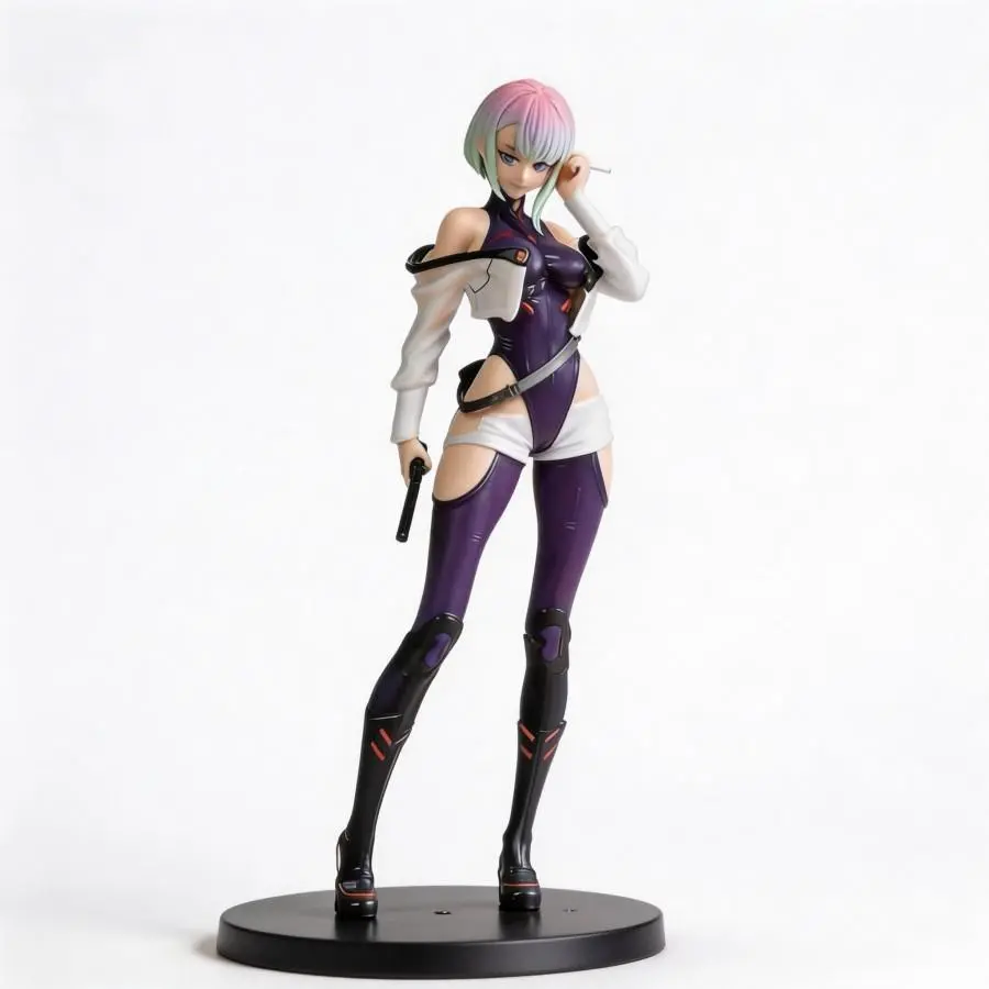 Cyberpunk 2077 Anime Collectible Toy - Lucy et al. 22cm Highly Detailed Art Model, Gift for Cyberpunk Fans, Home & Office Desk Decoration, Without Remote, Art Toy