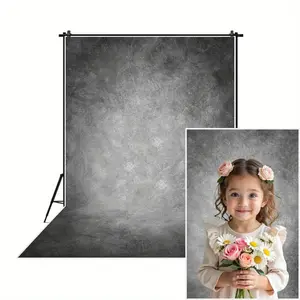 1PC,2D Flat Vintage Distressed Gray Photography Backdrop, Festival Event Decoration Background, Children's Photo Shooting Backdrop, Photography Studio Shooting Prop, Live Streamer Background Cloth