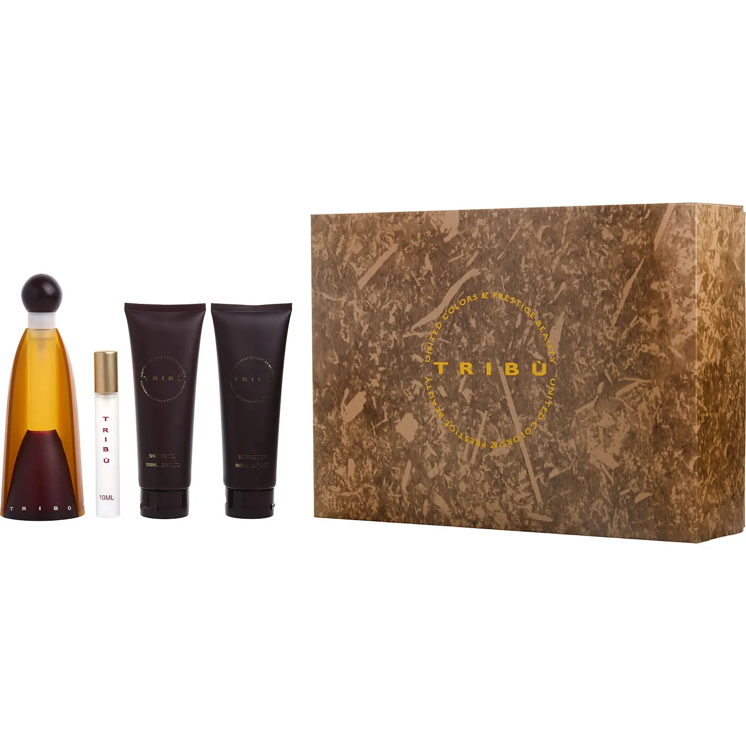 Tribu Set-Edt Spray 3.3 Oz & Body Lotion 3.3 Oz & Shower Gel 3.4 Oz & Edt Spray 0.33 Oz Mini For Women