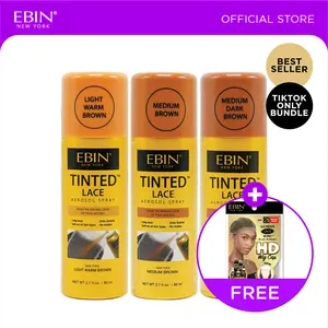 EBIN Tinted Lace Spray Bundle with FREE Wig Cap | Natural Tone Match, Seamless Lace Melt