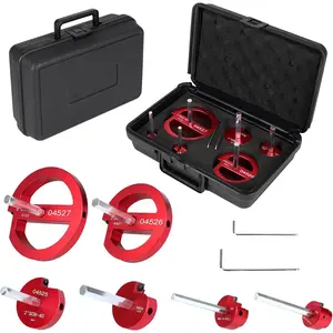 6-Pcs PVC Pipe Reamer Set with 2 Carbide Square Cutting Blades Sizes: , 3/4", 1", 1-1/2", 2", 3", 4" Aluminum Cutting Head For PVC, CPVC, or ABS Piping (Red)