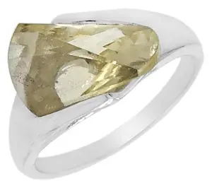 Affinity Gems Lemon Quartz Solitaire Ring, Stering