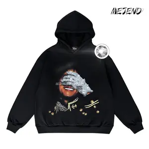 Viral Rhinestone Hoodie, Unisex Oversized Sparkly Graphic Sweatshirt, 100% Cotton Streetwear SpringStatements Pullover Fit vintage clothing hoodies for men
