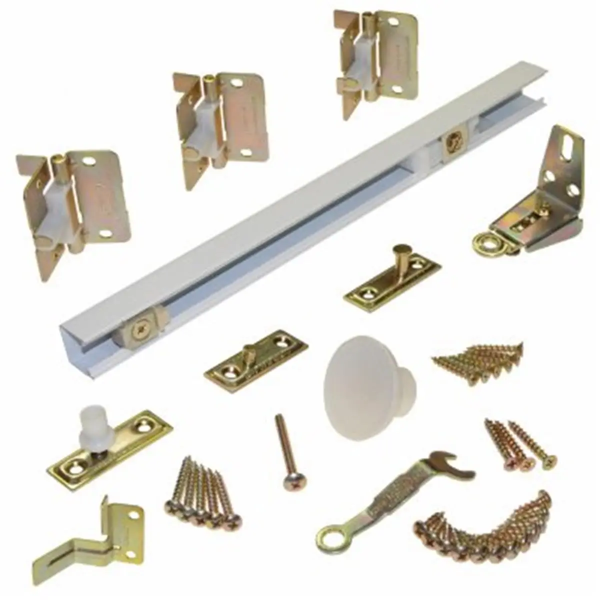 LE Johnson  36 in. White Bi-Fold Door Hardware Set