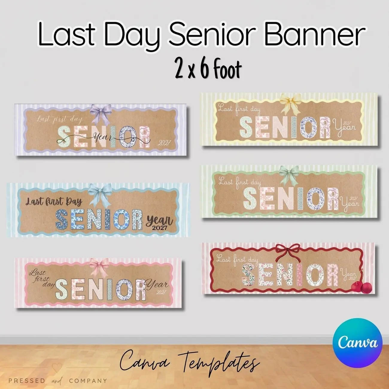 Senior Year Banner Template | Editable Canva Graduation Banner | Personalized Senior Poster | First Day Senior Year