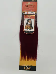 Kiwi Glow Burg 12 Inch Human Hair Bundle - Natural Look, Versatile Style, 100% Human Hair, Tangle-Free, Ideal for Various Hairstyles