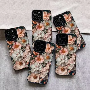 Floral Phone Case, Soft Pastel Peony & Rose Design, Multiple Colors & Sizes Available, Shock - Proof Protective Cover, For Daily Use & Outings, Stylish & Durable, Rich Romantic Flower Pattern