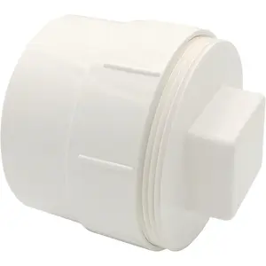 Sewer Cleanout Cap with Plug Pipe Fitting, 4 Inch PVC Cap for Garden, RV and More Drainage Piping Systems, PVC DWV Flush Sewer Cleanout Cover and Coupling Adapter