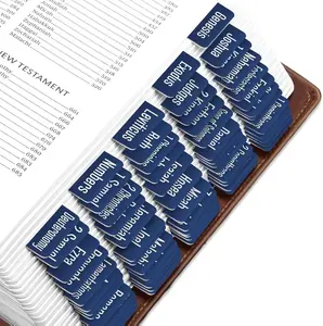 Navy Blue Solid Color Bible Tabs for Old and New Testament, 80 Large Print Tabs for Bible Study, Water-Resistant and Durable Bible Index Tabs for Women and Men - 1.7" Wide