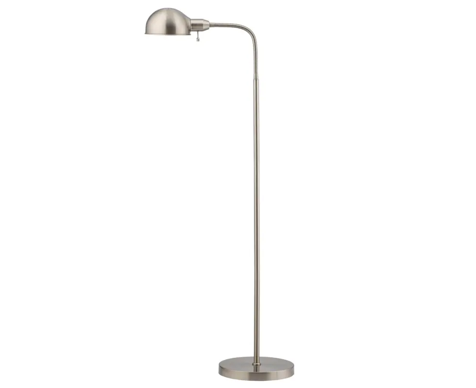 O'Bright Adjustable Floor Lamp with Flexible Gooseneck and Rotatable Shade, E26 Socket, 10-Inch Base - Ideal for Reading, Bedside, Living Room, Brushed Nickel
