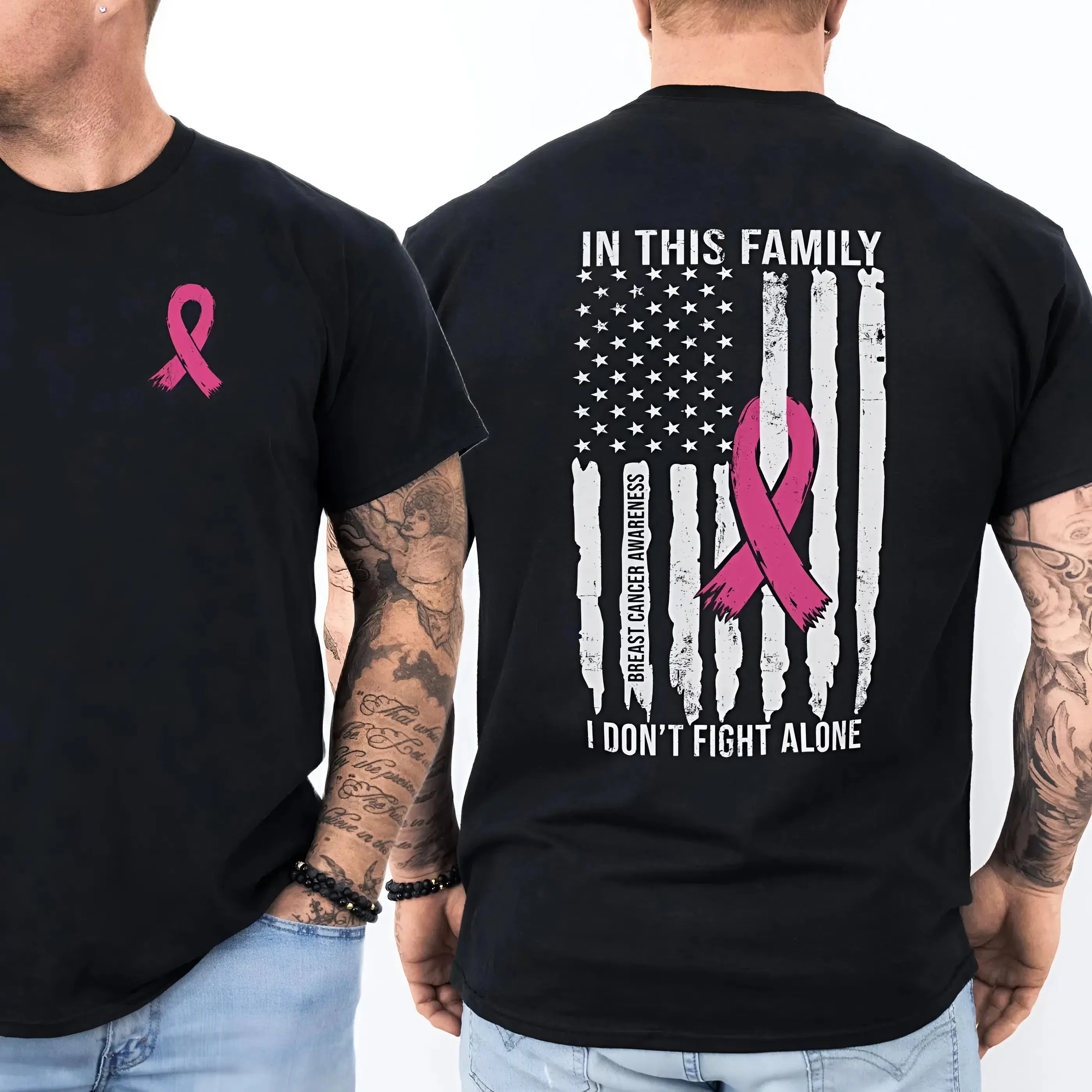 Breast Cancer Awareness Shirt for Men, Husband of a Warrior Shirt, Pink Ribbon Support Tee, Breast Cancer Support Shirt for Him