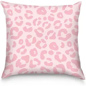 Pink Leopard Silk Pillow Cases Covers 18x18, Animal Cheetah Print Silk Satin Pillowcase for Hair Skin, Cheetah Preppy Decorative Pillow Covers for Teen Girls Room Bed