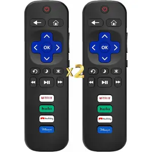 (Pack of 2) Compatible with Roku TV Remote Control Replacement, TCL Roku, Hisense, Sharp, Onn Roko, Element, RCA Roko Smart TV Series (No Voice, Not for RokuStick/Box). 1 Year Warranty-USA