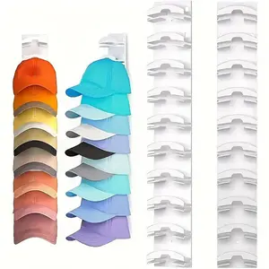 Hat Organizer for Baseball Caps, Hat Rack for Wall with Strong Adhesive, Hat Hanger Holder Display for Door Closet, Cap Organizer Storage, Hangable, Wall Mounted Holder