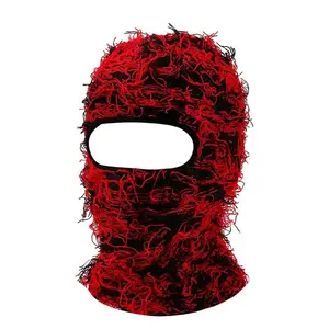 Men Womens Distressed Balaclava Knitted Full Face Ski Mask Winter Windproof Neck Warmer Ultimate Winter Warmer Fuzzy Face Mask Beanie