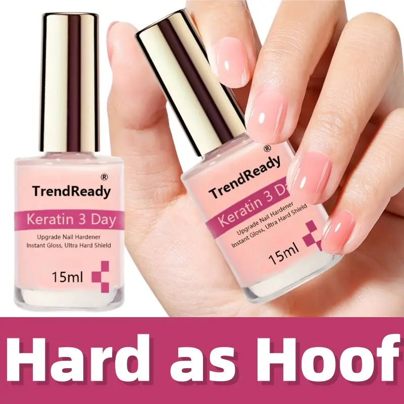 2PCS Nail Strengthener For Weak Splitting BreakFast Dry Keratin 3 Day Nail Care Nail Polish Care ProductsFor Weak Nails |4 In 1 Natural Nail Protein Hardener ldealFor Manicure & Nail Care, Smoothes Strengthens NailsAlcohol Free, Nail