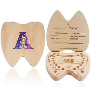 Durable Wooden Tooth Storage Box, Dustproof & Waterproof Design, Perfect Gift for Kids, Keepsake for Lost Baby Teeth Preservation