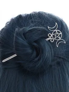 Viking Vintage Moon Cutout Star Hair Pin, Fashion Simple Trendy Versatile Hair Accessory, Norwegian Nordic Style Party Jewelry Gift