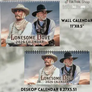 Best Line Of Woodrow and Gus Quotes 2026 Wall Calendar, Lonesome Dove Movie Desktop Calendar, Funny Western Movie Calendar, Cowboy Movie Merch, Wall Decor, Home Decoration, Christmas Holiday Gift, New Year Present.