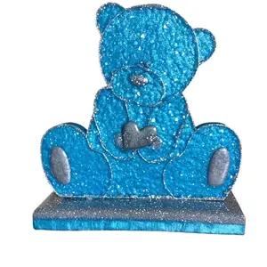 Epoxy Handmade Blue Teddy Bear Nightlight with On/Off Switch - Lights & Lighting