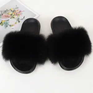 Women's Elegant Fluffy Slides, Solid Color Plush Indoor, Comfy Non-Outdoor Flat Shoes
