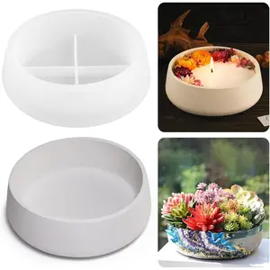 1 Pcs Silicone Mould Bowl,Epoxy Resin Casting Mould for Candle Holder,Storage Container,Potted Plants,Christmas Party Gifts,Hand Tools Kits