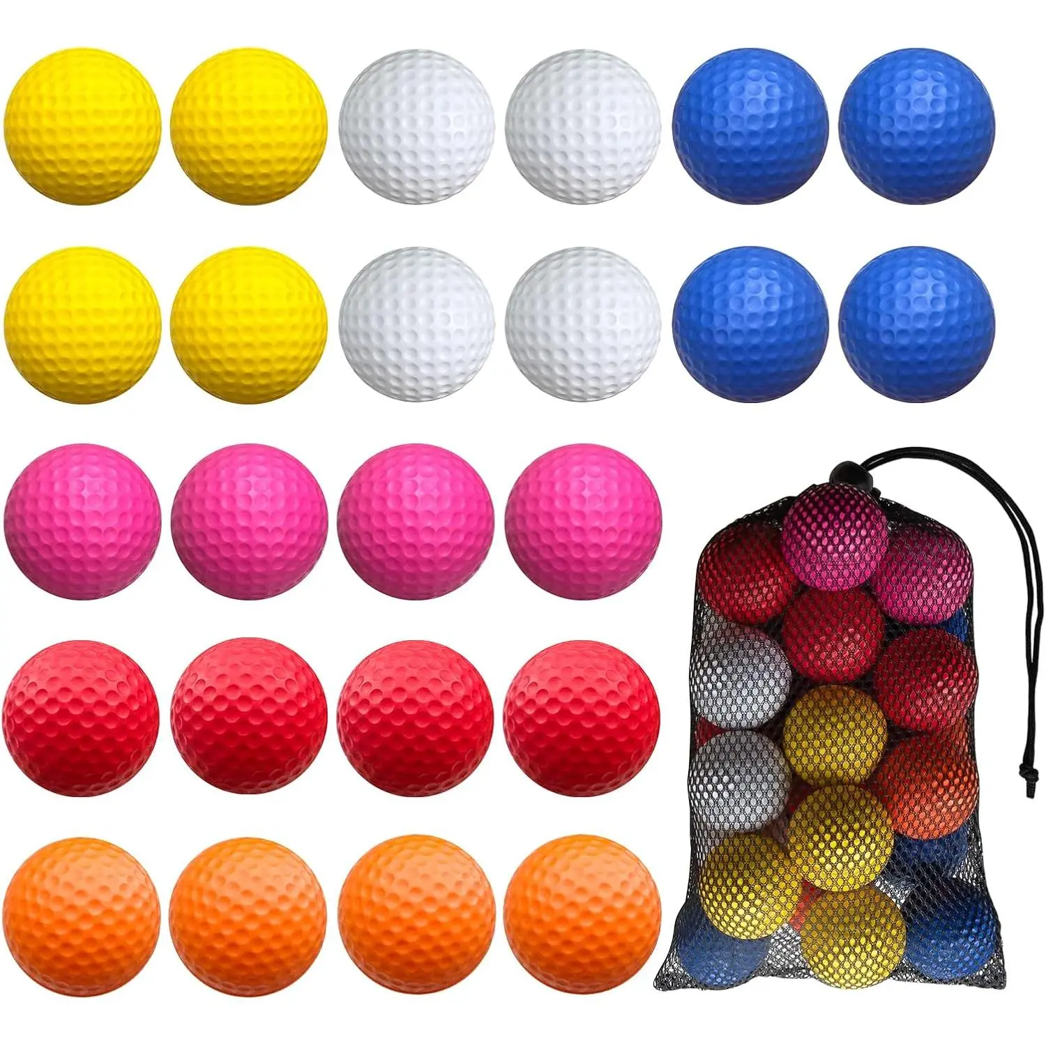 24 Pack  Golf Practice Balls,Practice Golf Balls for Backyard,Realistic Feel and Limited Flight Soft Golf Balls for Indoor or Outdoor