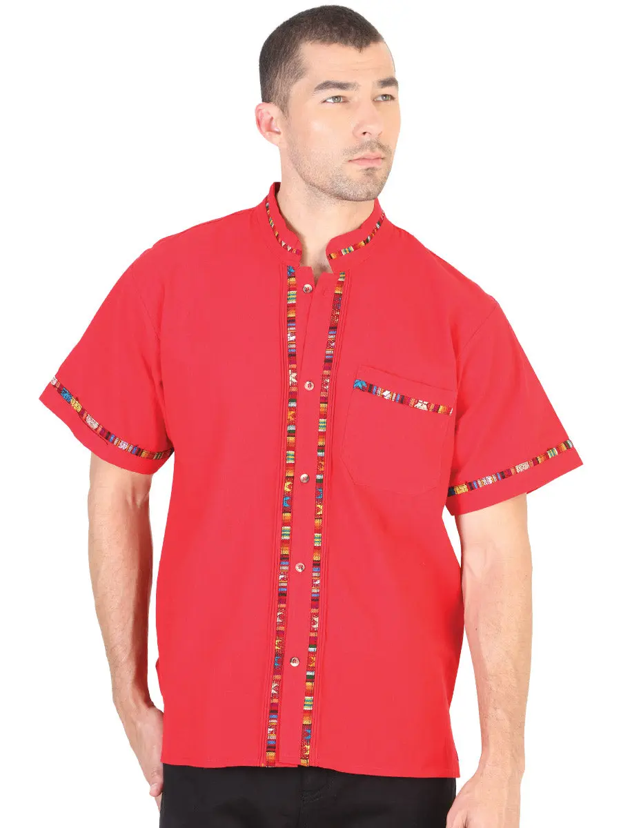 Mexican Artisanal Guayabera100% Cotton Red 601820