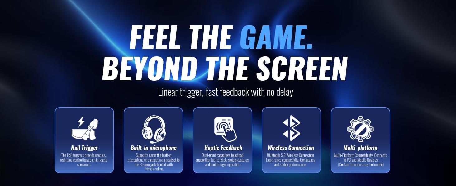 Wireless Anti-Stick Drift Controller for PS5/PC - Features , Turbo, 6-Axis Gyro, Dual Vibration, Macro Back Buttons, Touchpad, Bluetooth 5.0, 3.5mm Audio Jack & Built-in Microphone